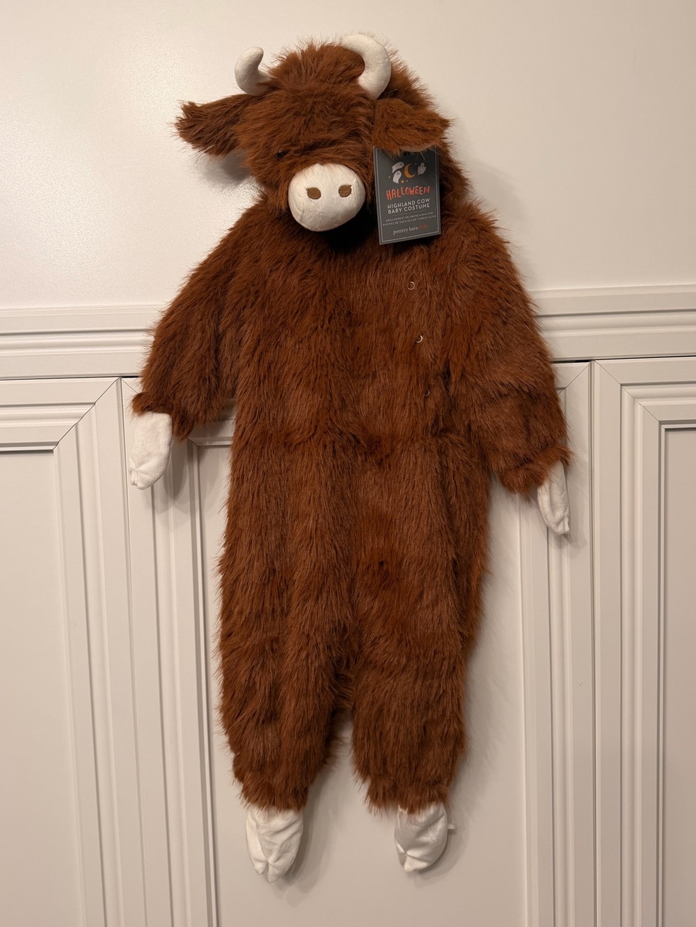 Pottery Barn Kids Brown Plush Highland Cow One-Piece